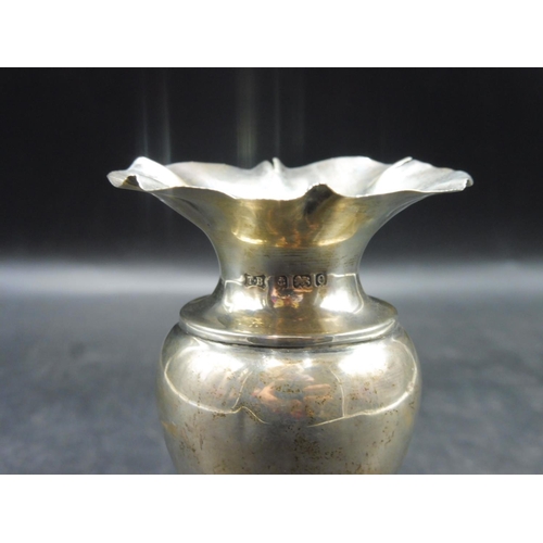 418 - Hallmarked Birmingham Silver Posy Vase