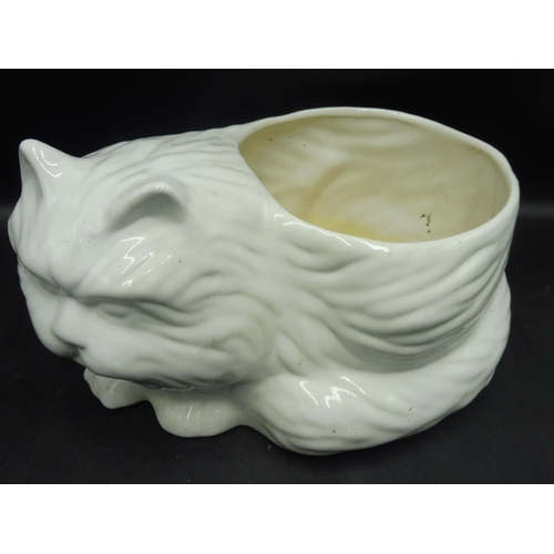 248 - Classic white Cat Planter