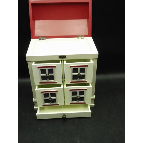 250 - House themed Jewelery/Storage Box approx.10