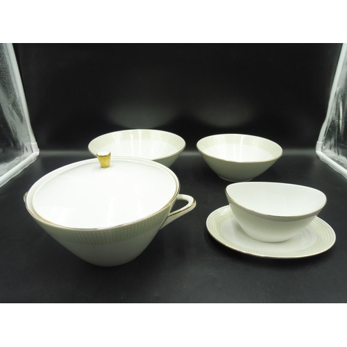 253 - 1960's Modernist Seltmann Weiden (Germany) Part Dinner set - Consists of 8 x Double Handled Soup Bow... 