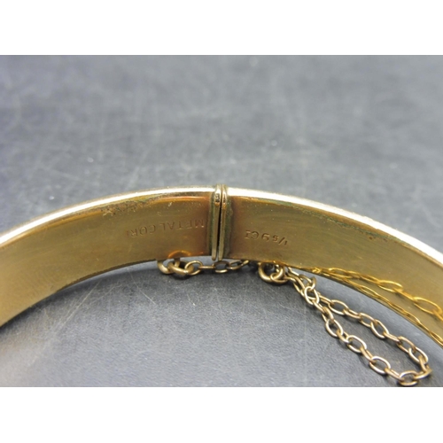 483 - 1/5 9CT Gold Bangle with Safety Clasp