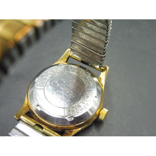 488 - Vintage Gold Plated Gents Thoral 25 Jewel Incabloc Automatic Swiss made Watch with elasticated Strap... 