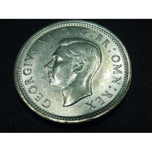 505 - George VI Silver 1938 Three Pence Coin (Almost Uncirculated)