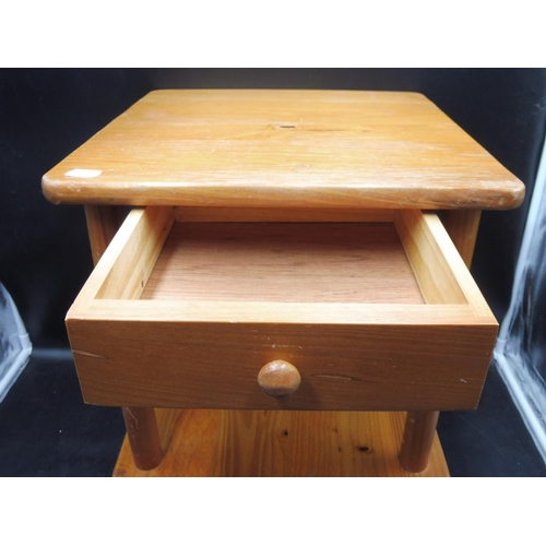 730 - Two Tiered Wooden Shelf with small drawer