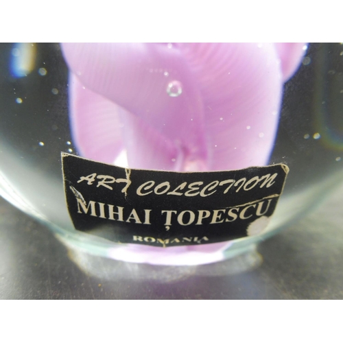 313 - Signed Paperweight Art Collection Mihai Topescu- Romania