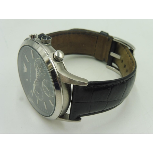 416 - Emporio Armani Gent's Watch with Leather Strap