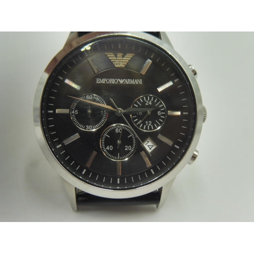 416 - Emporio Armani Gent's Watch with Leather Strap