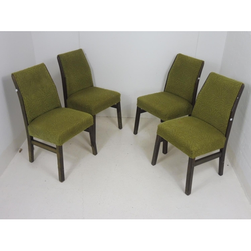 653 - Four Green Fabric 1950's style Chairs from John Barry Blackpool Furniture suppliers