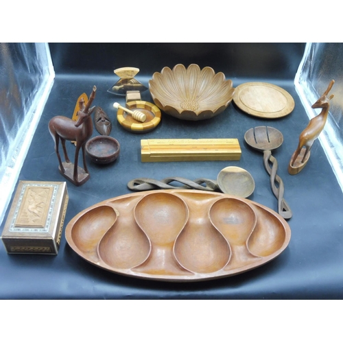 761 - Collection of Treen to include Deer Figures, Bowls and Many More