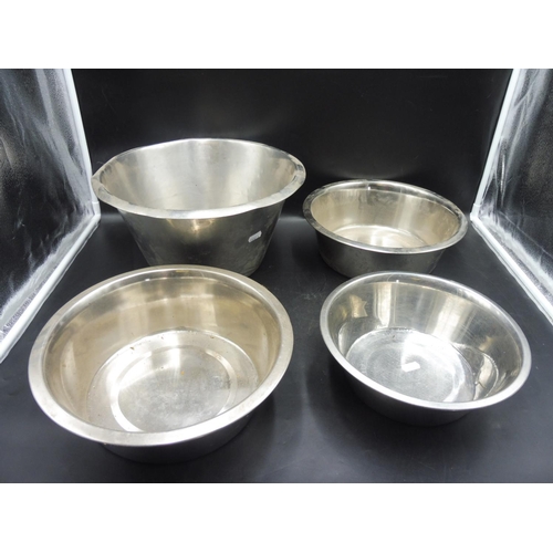 796 - Four Metal Dog Bowls