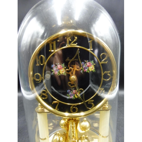 16 - A Vintage German Bentima Kern 400 Day Glass Domed Anniversary Clock