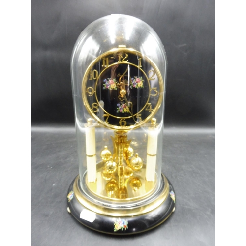 16 - A Vintage German Bentima Kern 400 Day Glass Domed Anniversary Clock