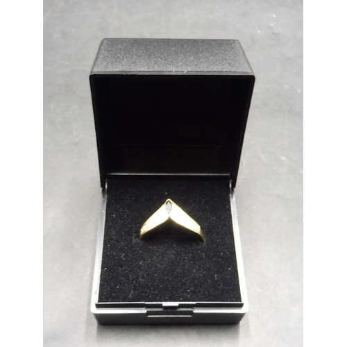 495 - Hallmarked Birmingham 375 Gold Black and Clear Stoned Ring (Size P) Complete with Presentation Box