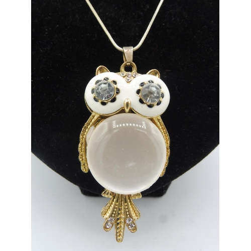 514 - Owl Pendant on chain with matching Ring