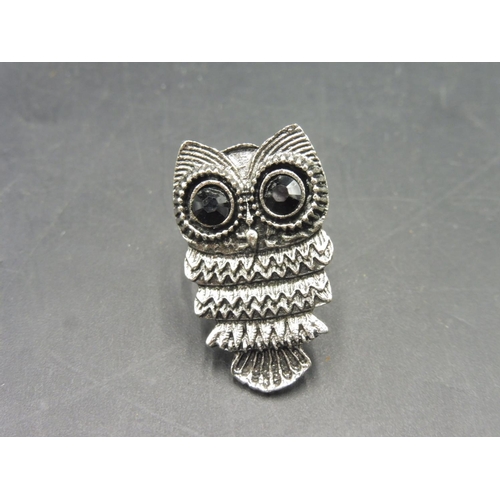 554 - Owl Pendant on chain with Matching Ring