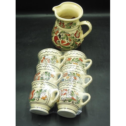 268 - Matching Hand Painted Cups and Jug