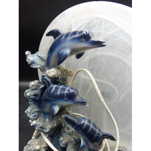 57 - Murano Blue Dolphin Lamp