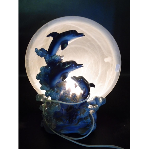 57 - Murano Blue Dolphin Lamp