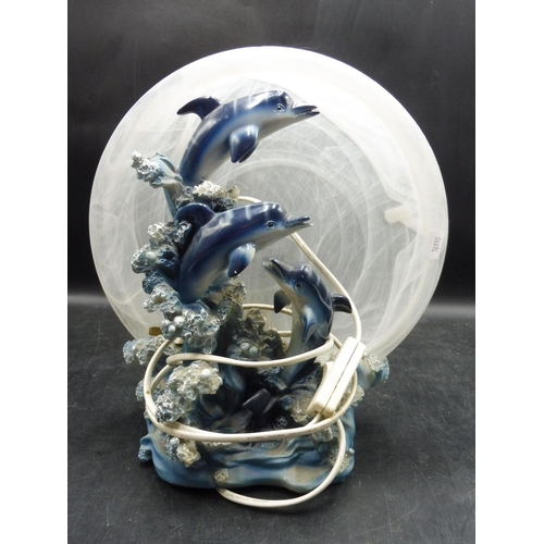 57 - Murano Blue Dolphin Lamp