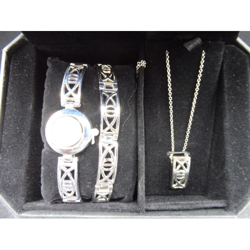 396 - Watch, Bracelet and Necklace set complete with presentation box