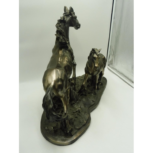 52 - Fairesware Academy Collection Horse Animal Sculpture Art Bronzed Resin (23