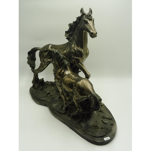 52 - Fairesware Academy Collection Horse Animal Sculpture Art Bronzed Resin (23