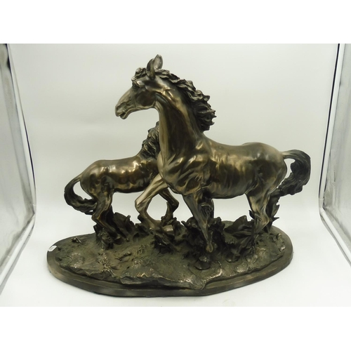 52 - Fairesware Academy Collection Horse Animal Sculpture Art Bronzed Resin (23