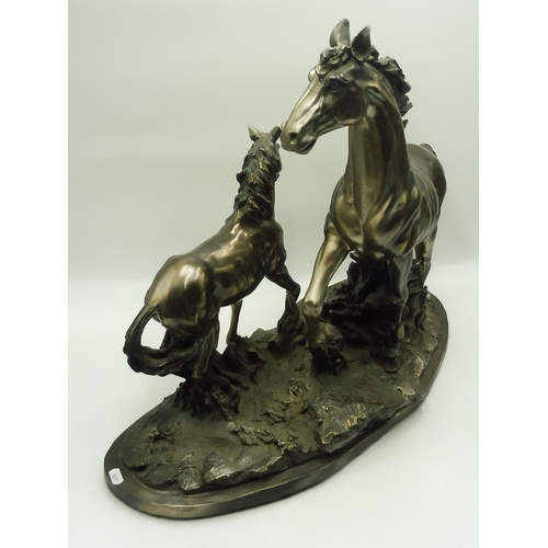 52 - Fairesware Academy Collection Horse Animal Sculpture Art Bronzed Resin (23