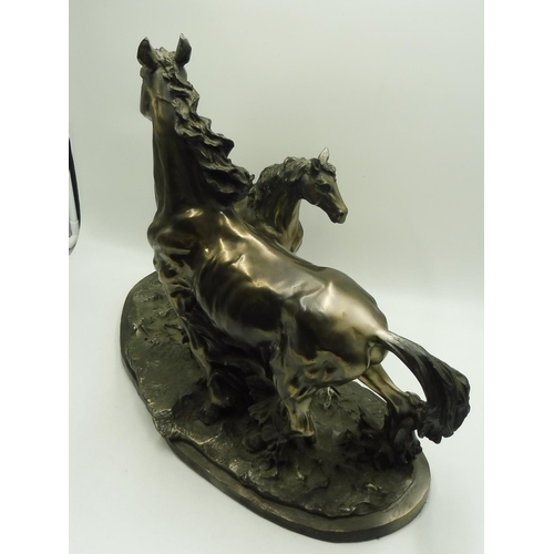 52 - Fairesware Academy Collection Horse Animal Sculpture Art Bronzed Resin (23