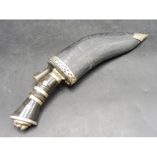 385 - Indian Kukri Knife in Leather Sheath