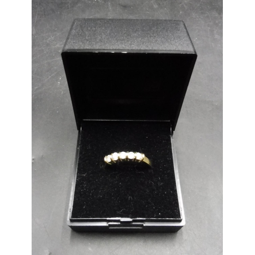 408 - Hallmarked Birmingham 375 Gold and CZ Stoned Ring Complete Presentation Box