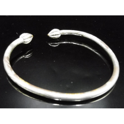 627 - Pair of Antique Sterling Silver Jamaica West Indies Slave Cuff Bangles