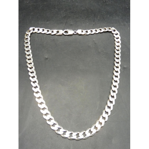 486 - Heavy Silver 925 Curb Link Necklace (20