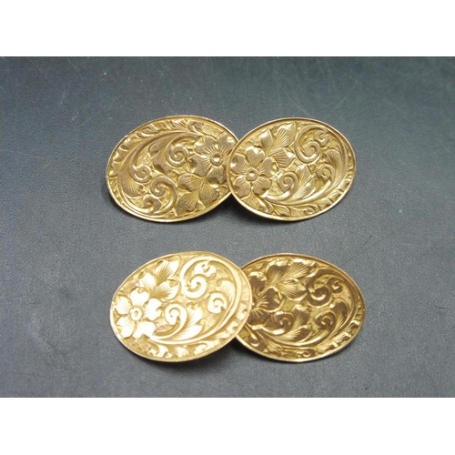 492 - Pair of Hallmarked Chester 1924 9ct Gold Cufflinks (5.64 grams)