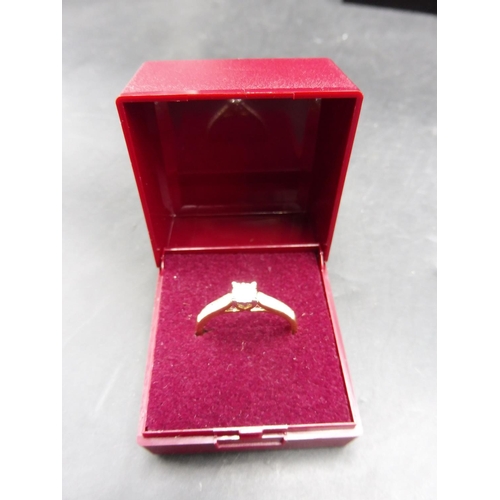 493 - Hallmarked Gold 375 and .33 Carat Diamond Ring (Size U) Complete with Presentation Box