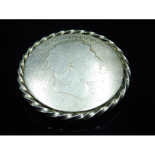 494 - George III Silver St George Crown in Silver Mount (32.6 grams)