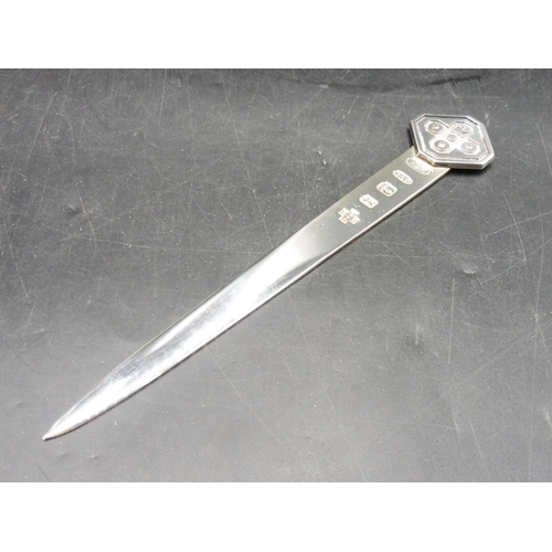 376 - Hallmarked Birmingham Silver Millennial Letter Knife complete with Presentation Box