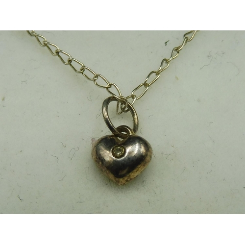 504 - Silver 925 Heart Shaped Pendant and Chain Complete with Presentation Box