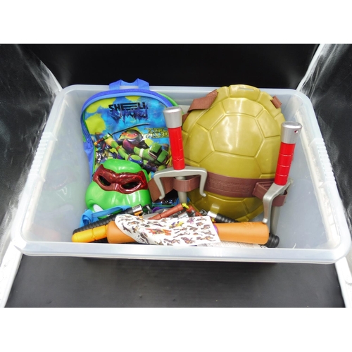 727 - Mixed Box of Collectable Teenage Mutant Ninja Turtle Toys, Mask, Backpack and other