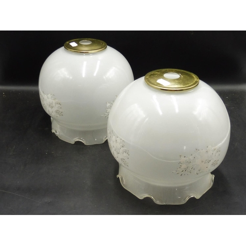 215 - Pair of Milky Glass Light Shades