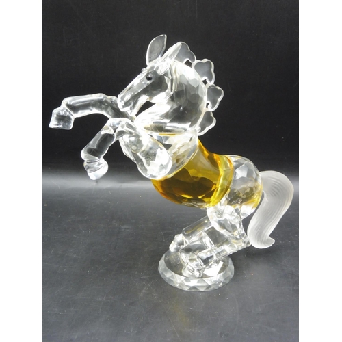 457 - Yellow Crystal Glass Horse Figurine (8