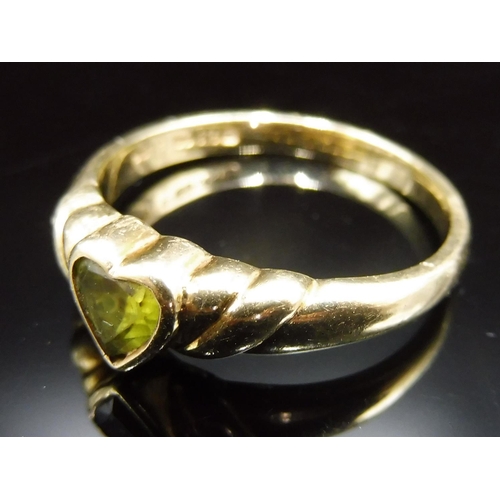 480 - Hallmarked Sheffield 375 Gold Ring with Heart Shaped Stone Complete with Presentation Box  (P)