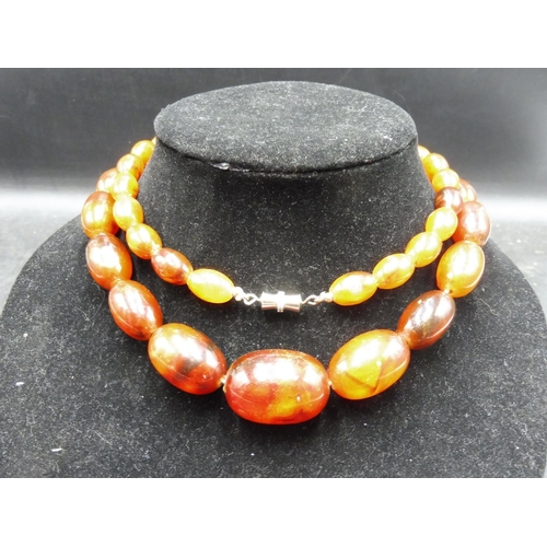 491 - Graduated Amber Style Beaded Necklace