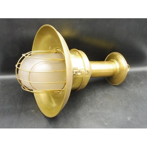 528 - Santantoni Brass Sailor Lamp with Glass Shade (23