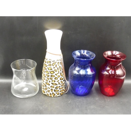 585 - Four Vases to include Glass and Ceramic