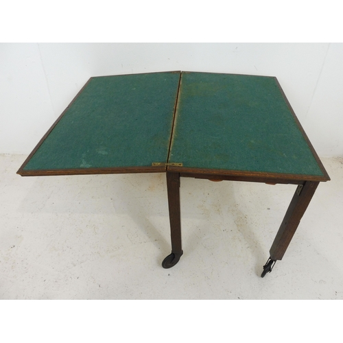 681 - Vintage Card Table on castors