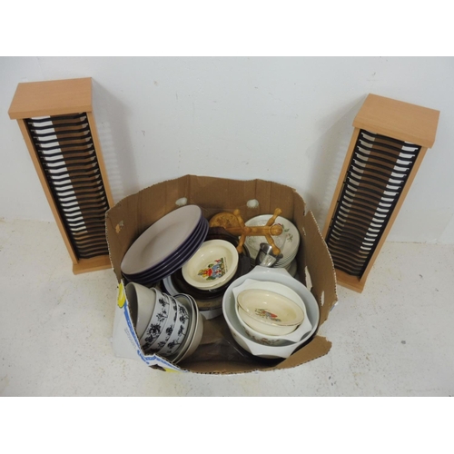 733 - Mixed Lot to include Crockery, CD Racks and more