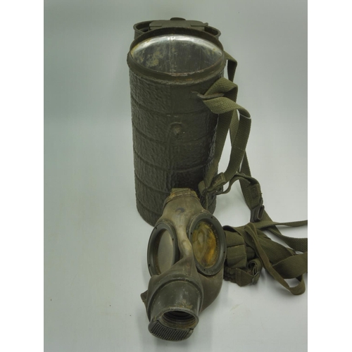 46 - Continental Military Gas Mask in Metal Tubular Case