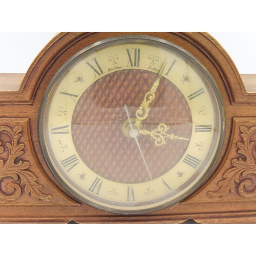 50 - Bentima Oak Cased Mantle Clock (Working When Tested)