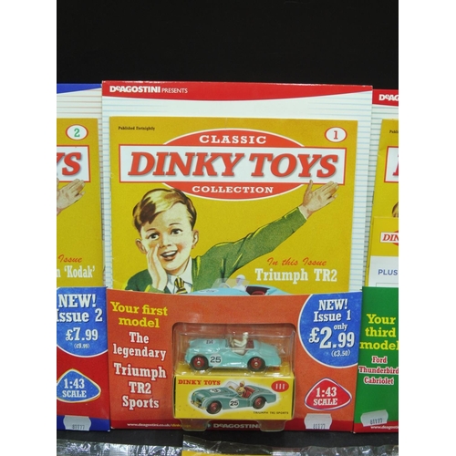 66 - Eleven Issues of Classic Dinky Toys Collection including Magazines and Boxed Vehicles  (Issues 1,2,3... 